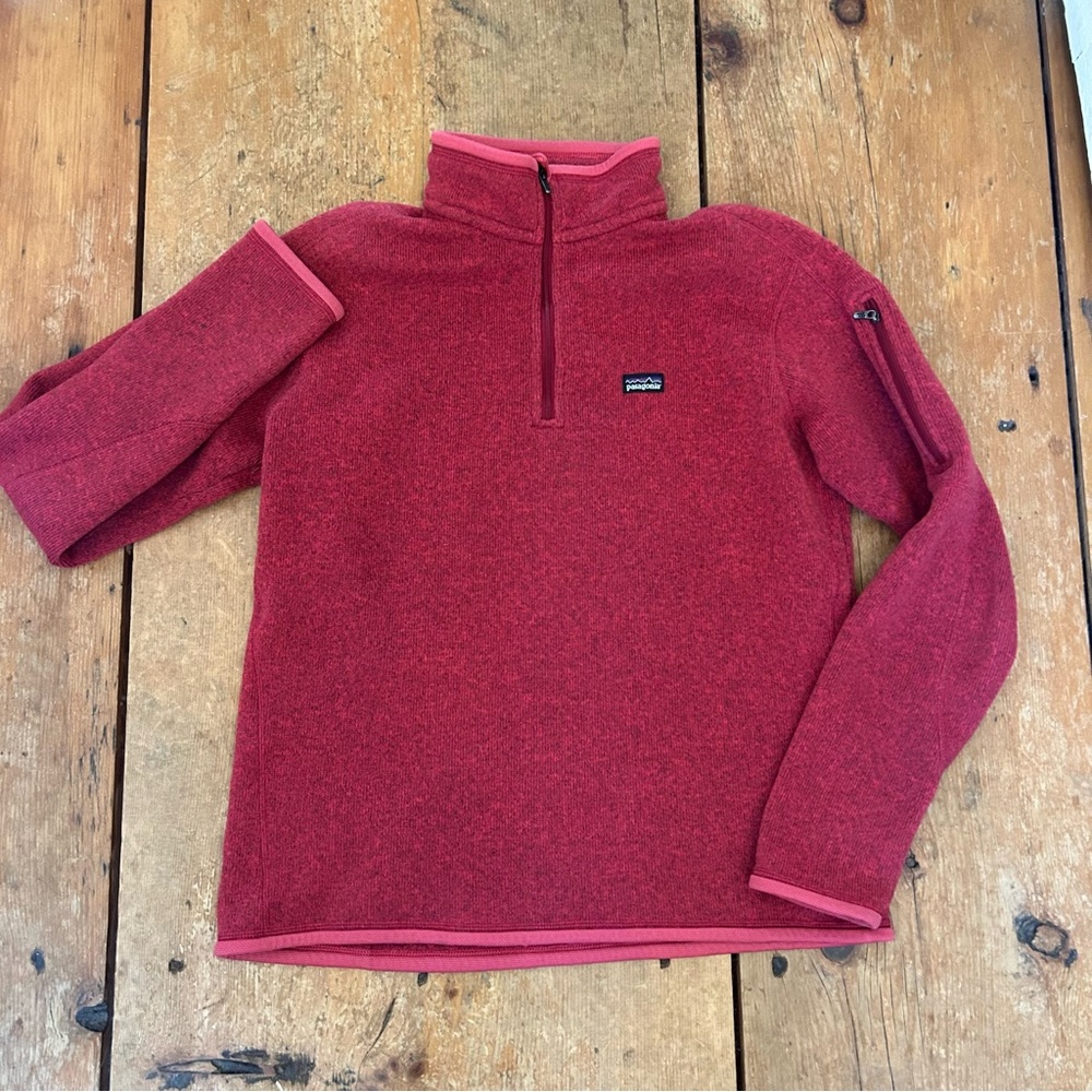 Patagonia Red Women's Better Sweater 1/4 Zip Pullover Size Large